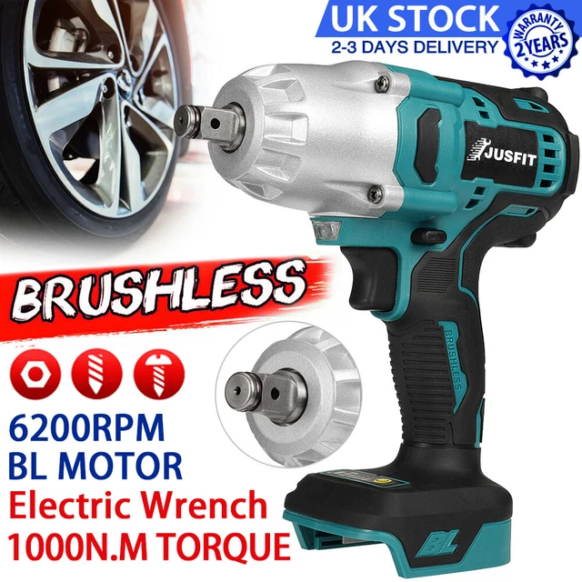 1000Nm Cordless Impact Wrench For Makita Blue Brushless 1/2'' 18V Li-ion Driver