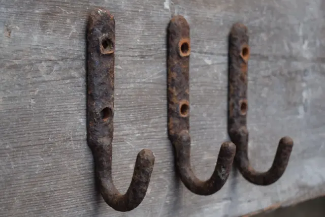 Victorian Beam Hooks | 3 Available | Old Wrought Iron Vintage Antique Reclaimed