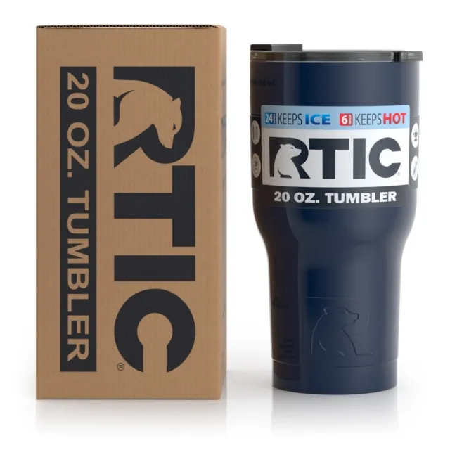 RTIC 20 oz Tumbler Hot Cold Double Wall Vacuum Insulated 20oz NAVY