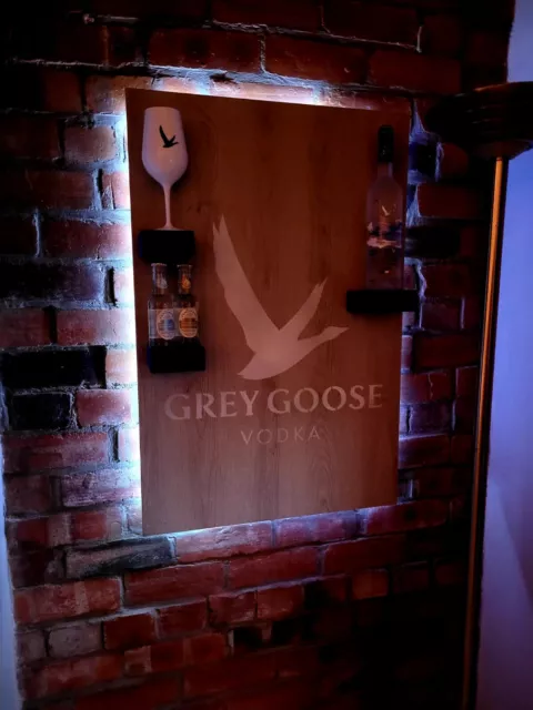 Grey Goose Vodka Bar Sign With 70Ml Vodka And Glass