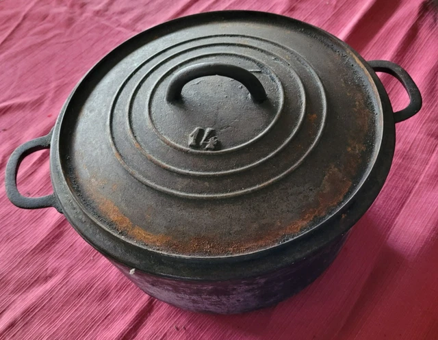 ANCIEN FAITOUT, COCOTTE, Marmite en Terre cuite Bleu, Art de la Table Vintage EUR 20,00
