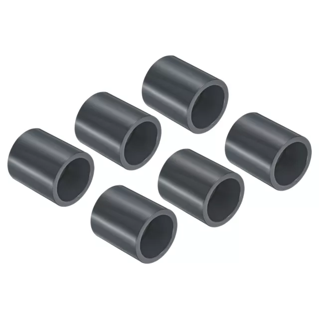 UPVC Pipe Fitting 32mm Socket, 6 Pack Straight Coupling, Dark Grey