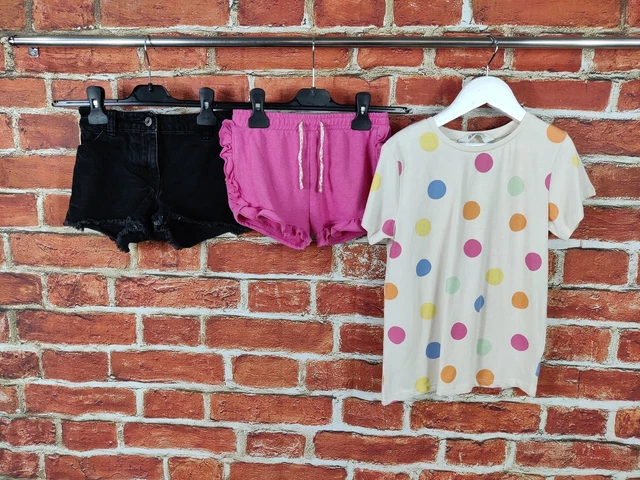 Girls Bundle Age 6-7 Years Next Matalan H&M Shorts T-Shirt Summer Denim 122Cm