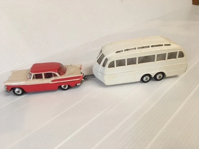 Norev Simca Chambord 1/43 Avec Caravane - Bleu/gris - France
