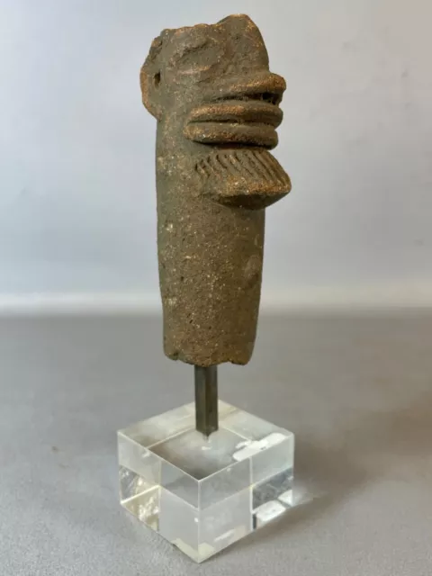 230627 - Old Terracotta Koma head on stand - Nigeria