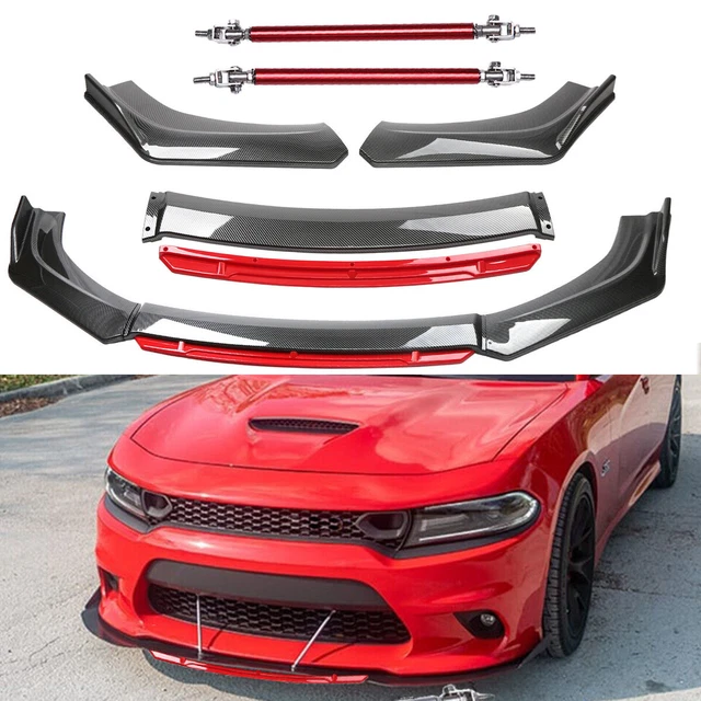 FRONT BUMPER LIP Splitter Spoiler Body Kit Carbon Fiber Rods For Dodge