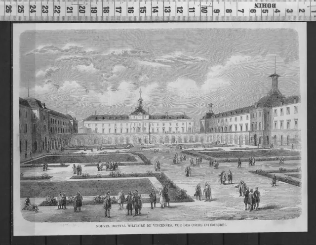 G322 / Gravure 1858 /   Nouvelle Hopital Militaire De Vincennes