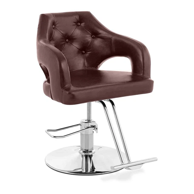 Friseurstuhl mit Fußstütze EGHAM BROWN 470 - 570 mm höhenverstellbar bis 150 kg