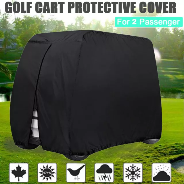 2 Passengers Golf Cart Cover Waterproof Rain Dust UV Protector 94.5x43x65 Inches