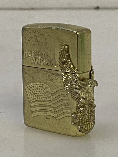 SA3878M ZIPPO HARLEY DAVIDSON Harley Davidson Side Metal Eagle American Flag 1