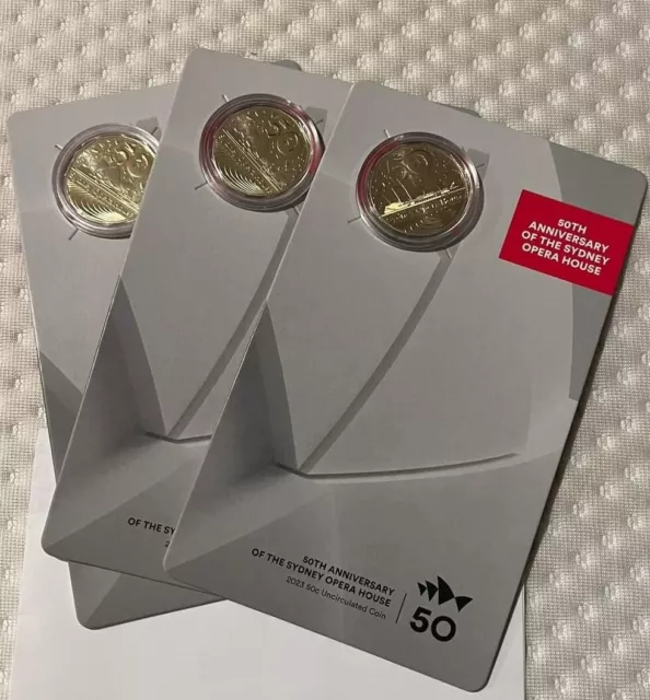 2023 50c 50th Anniversary of the Sydney Opera House UNC.  COIN IN HAND