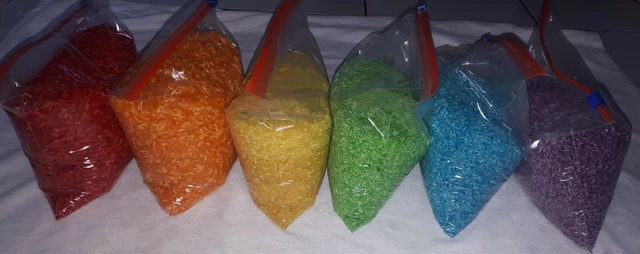 15 kg Coloured Sensory Rice toddler Montessori Motor Development Choose Colours