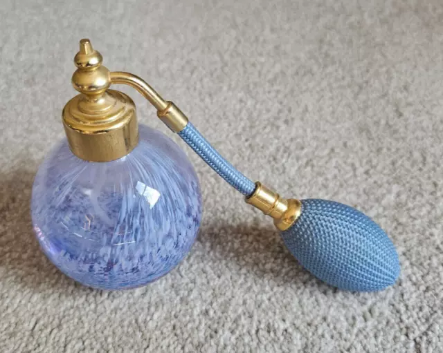 Vintage Blue & Gold Perfume Atomiser Spray Bottle