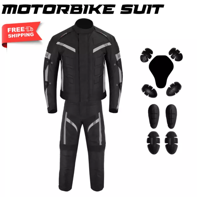 Motorcycle Waterproof Suit Cordura Textile Jacket With Trouser Motorbike Armour