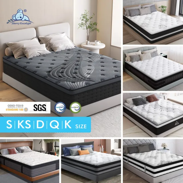 STARRY EUCALYPT Mattress Pocket Spring Latex Cool Gel Foam Queen King Single