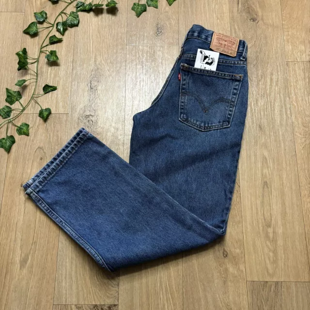 VINTAGE BOYS LEVIS JEANS SIZE 16 SLIM 26 x 30 (14-15yrs?) BLUE 550 RELAXED (vj38