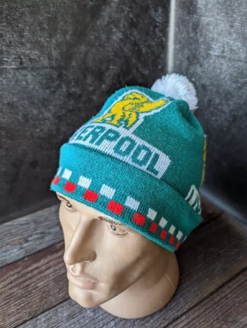 vintage Liverpool FC Green Beanie Hat made in England vintage Liverpool FC Green Beanie Hat made in England