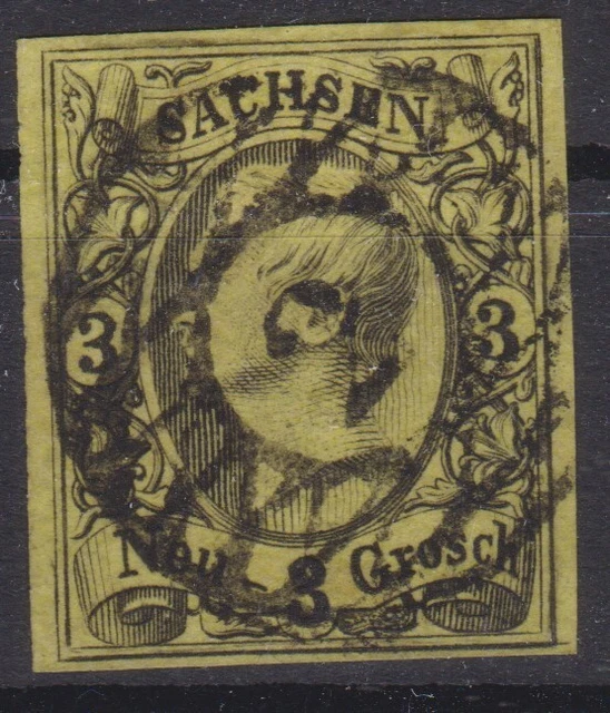 === AD Sachsen Mi. 11 gest. Nummerngitterstempel "Leipzig", Kat. 20€ ===