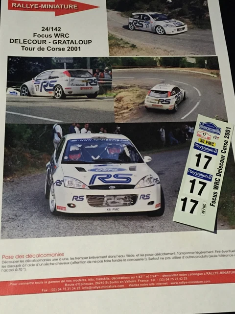 Décalcomanies 1/43 Ford Focus Mikkelsen Tour De Corse 2008 WRC | Planche De Décoration | Neuf