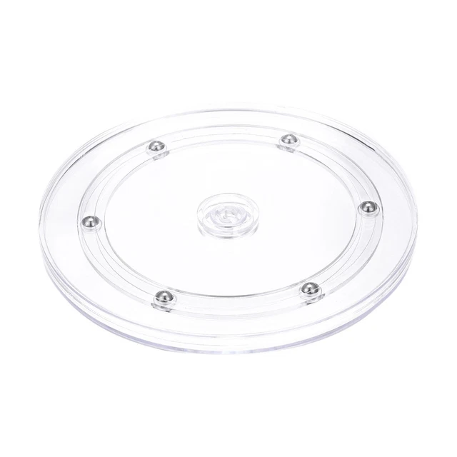 7" Giratorio Soporte con Acero Bolas Rodamientos Lazy Susan Base, Transparente