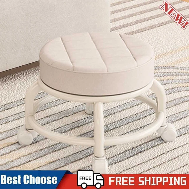 Silla de pedicura taburete deslizante multifuncional con ruedas hogar asiento suave móvil