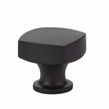 Emtek 86450US19 Freestone 1-1/4 Inch Square Cabinet Knob - Flat Black