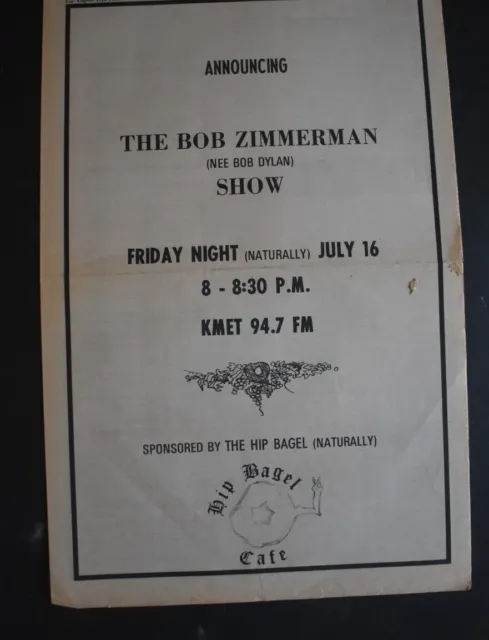 Bob Dylan newspaper radio show ad KMET 94.7  FM  July 16, 1971