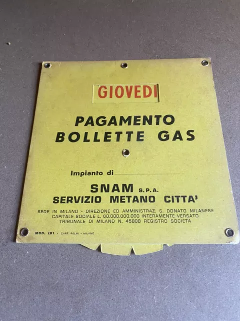 🔺Insegna targa ENEL INDUSTRIALE Vintage Modernariato Tabella ANNI 70 80 SNAM