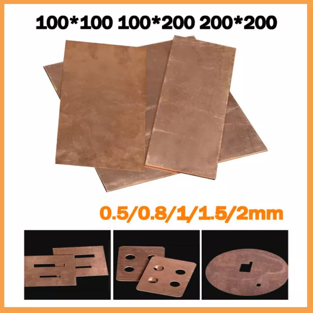 C17200 Beryllium Bronze Sheet Plate BeCu Metal Panel | Thick 0.5/0.8/1/1.5/2mm