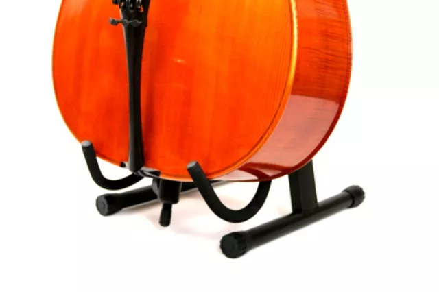 Petz Ständer für Violoncello, gepolsterte Auflagefläche, schwarz, Cello Stand 3
