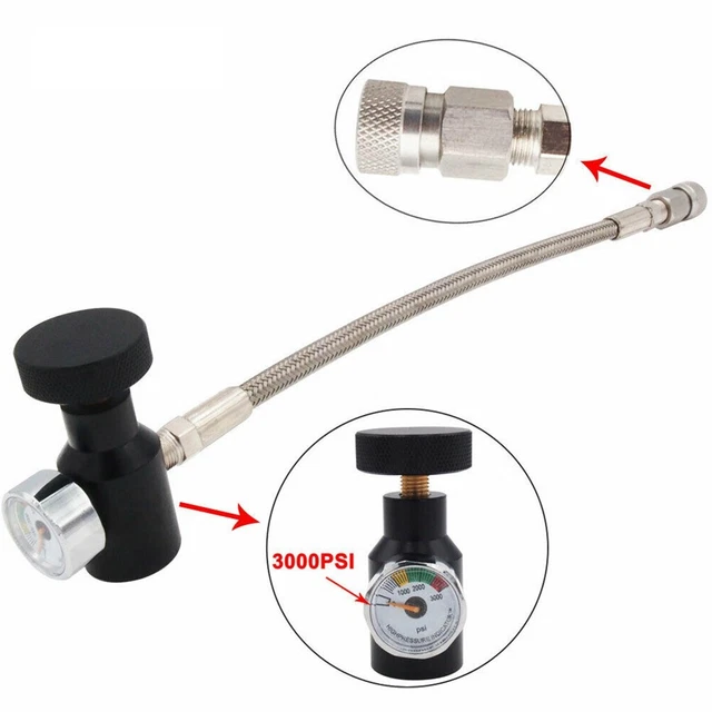 Adaptateur Valve Pour Station De Remplissage Paintball – Filetage 5/8-18UNF, 4500 PSI, Noir