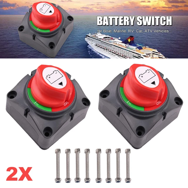 2PCS BATTERY SWITCH Isolator Cut Off Kill Knob Camper Marine Boat Truck