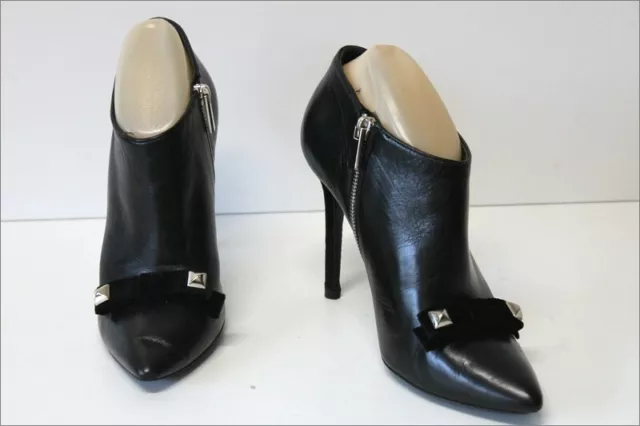 JB MARTIN Bottines Boots Tout Cuir Lisse Talons Aiguilles Velours T 39 TTBE