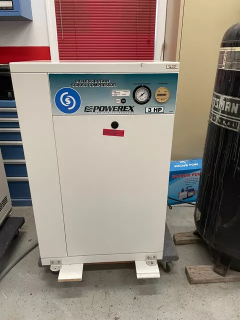 Powerex SES130862 3HP 10 Gallon oilless scroll compressor 230v/1ph/60hz *107 HR* Powerex SES130862 3HP 10 Gallon oilless scroll compressor 230v/1ph/60hz *107 HR*