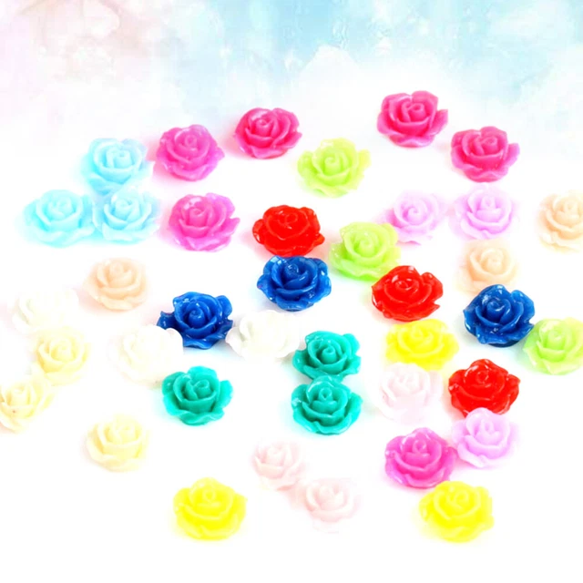 200 piezas de accesorios artesanales de flores de resina hágalo usted mismo