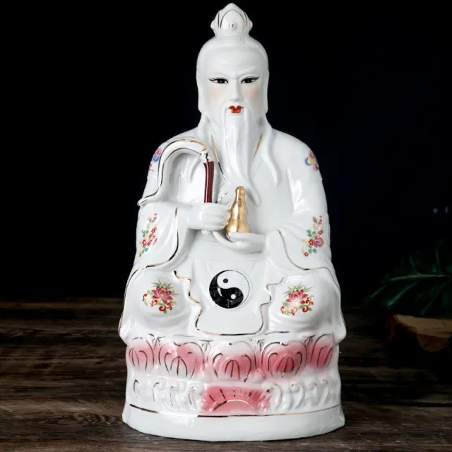 12" China Pottery Porcelain handmade Taoism Taishang Laojun Immortal God Statue