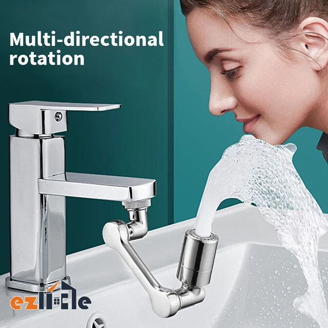 Stainless Steel 1080 Universal Rotation Faucet Robotic Arm Metal Swivel Extension Faucet Aerator Kitchen Sink Tap Splash Nozzle I4699973008