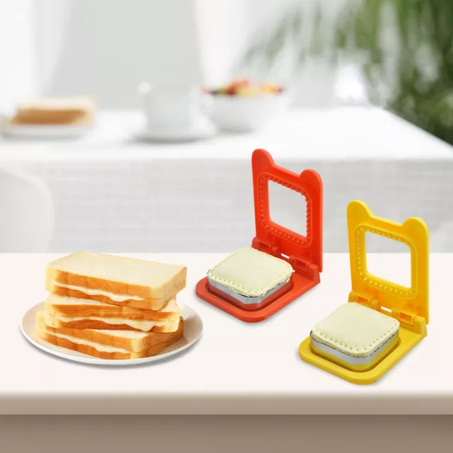 4Pcs Sandwich Cutter and Sealer for Kids Stainless Steel Pocket Sandwich OL