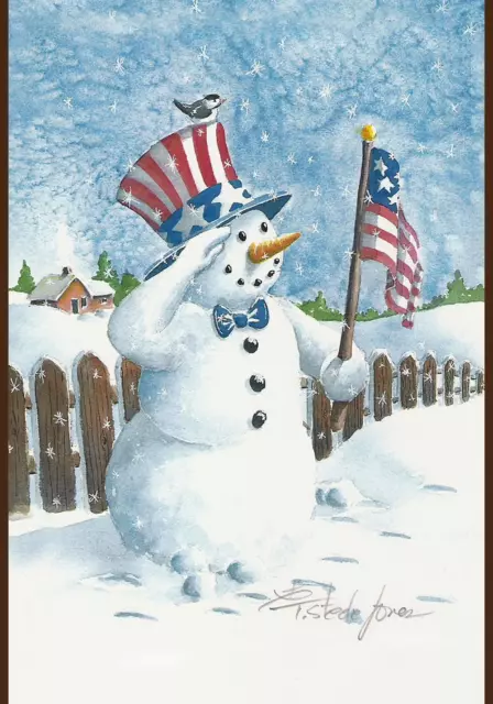 119741 Uncle Snowman Winter Flag 12X18 Inch Double Sided Winter Garden Flag for