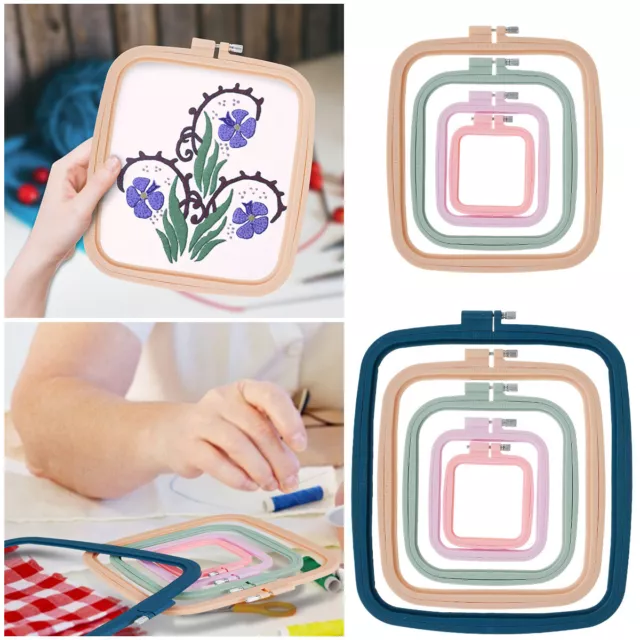 4/5Pc Square Embroidery Hoops Plastic Cross Stitch Hoops Frames Sewing Tool DIYづ