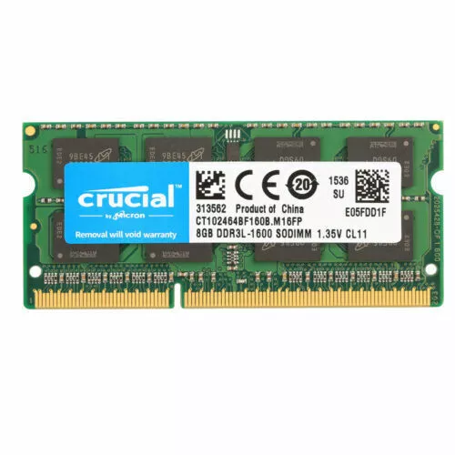 CRUCIAL DDR3L 8GB 16GB 32GB 1600 MHz PC3-12800 Laptop Memory RAM SODIMM 204-Pin 3