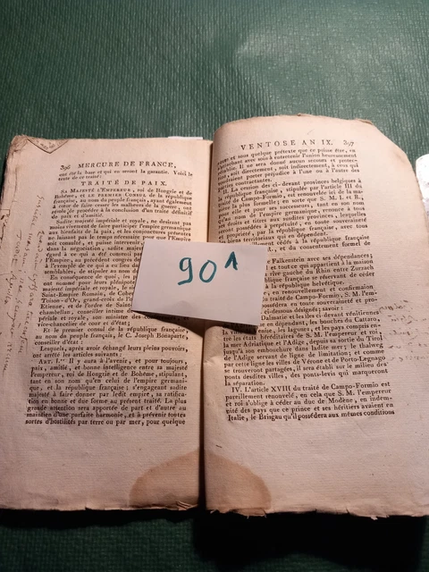 EMPIRE,CONSULAT,TRAITÉ PAIX LUNÉVILLE,19 articles,+ message de