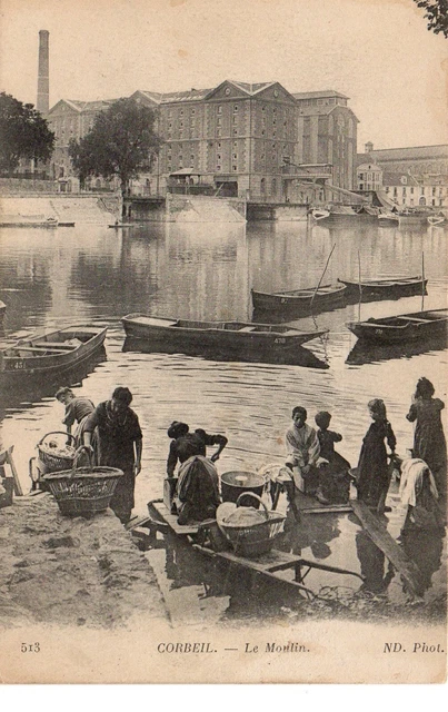 CPA de Corbeil (91 Essonne), Le moulin, animée, années 1910