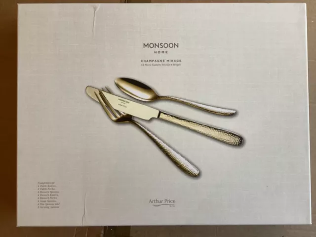 Arthur Price Monsoon Champagne Mirage 44 Piece Cutlery Gift Set