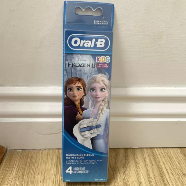 Oral-B Kids Frozen 4 Brush Heads for Electric Toothbrush Extra Soft New Pack