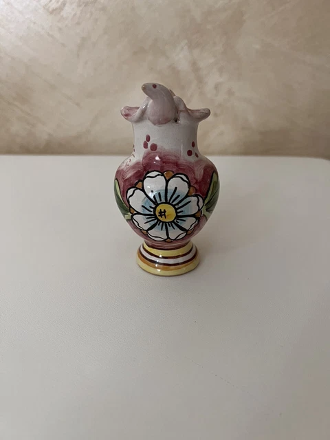 Fischietto con fiore   in ceramica di Caltagirone soprammobili Sicilia