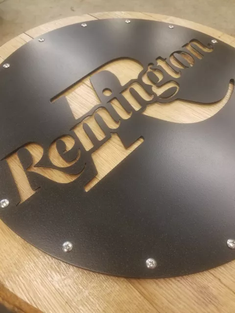 Remington Metal Art Whiskey Barrel Head