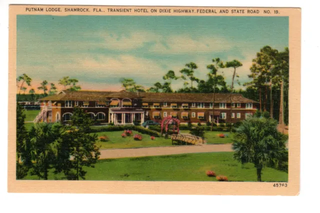 Postcard: Putnam Lodge, Shamrock, FL (Florida) - Transient Hotel - exterior view