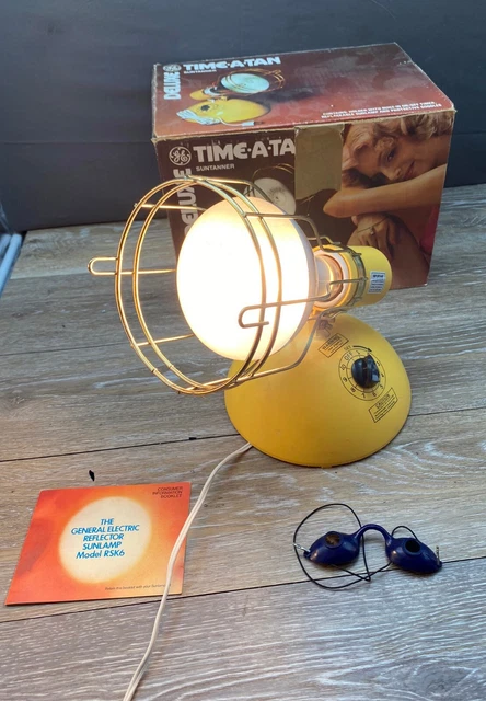 Lámpara solar vintage 1978 General Electric de lujo TIME A TAN RSK-6 con bombilla probada