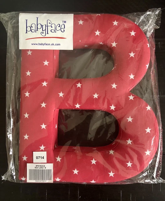 Fabric Covered Wall Letter - Red with White Stars - Letter B